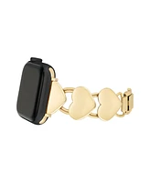 Anne Klein Women's Heart Shaped Alloy Metal Link Bracelet designed for Apple Watch 42mm (Series 1-3 only) & 44/45/46/49mm (Ultra Ultra 2)