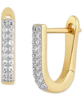 Diamond Oval Hoop Earrings (1/8 ct. t.w.) in 14k Gold-Plated Sterling Silver - Gold