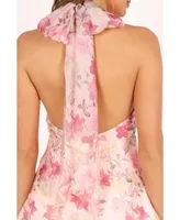 Petal and Pup Women's Gardenia Halter Mini Dress