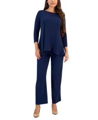 Jm Collection Petites 3 4 Sleeve Top Solid Pants Created For Macys