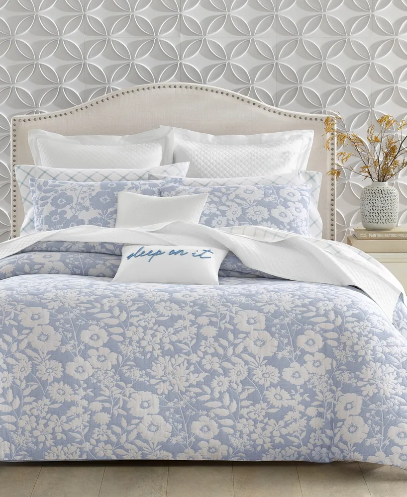 Charter Club Silhouette Floral 3-Pc. Duvet Cover Set, King, Exclusively at Macy's