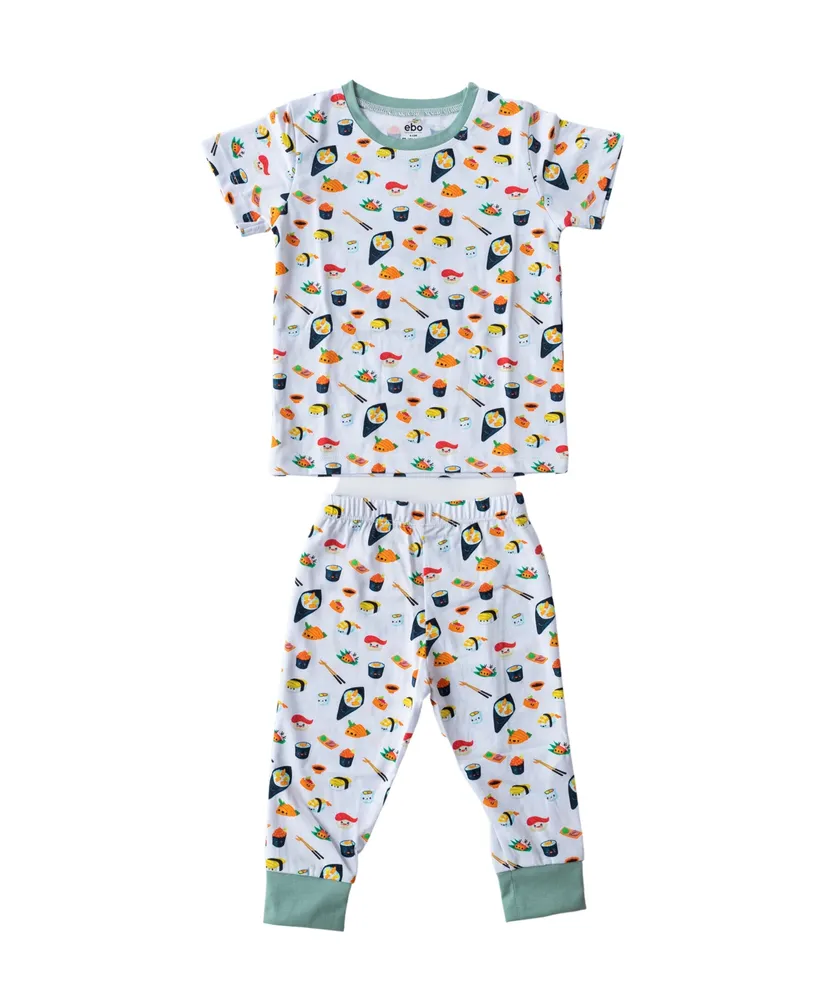 Earth Baby Outfitters Boys or Girls Printed Short Sleeved Pajamas, 2 Piece Set