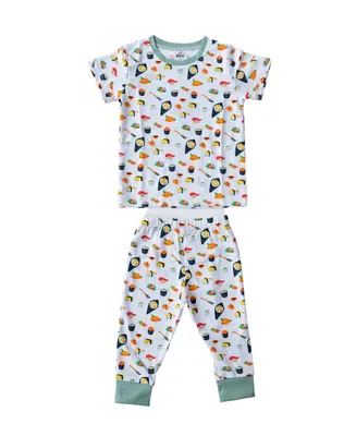 Earth Baby Outfitters Boys or Girls Printed Short Sleeved Pajamas, 2 Piece Set