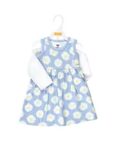 Hudson Baby Girls Cotton Dress and Cardigan Set