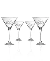 Rolf Glass Skull and Cross Bones Martini 10Oz