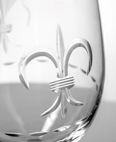 Rolf Glass Fleur De Lis Stemless Wine Tumbler 17oz