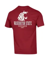 Men's Champion Crimson Washington State Cougars Stack 2-Hit T-shirt