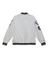 Men's Mitchell & Ness White Chicago Sox City Collection Satin Full-Snap Varsity Jacket