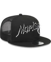 Men's New Era Black Miami Marlins Street Trucker 9FIFTY Snapback Hat