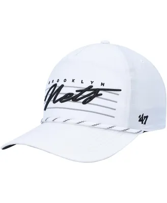 Men's '47 Brand White Brooklyn Nets Downburst Hitch Snapback Hat