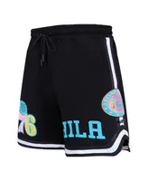 Men's Pro Standard Black Philadelphia 76ers Washed Neon Shorts