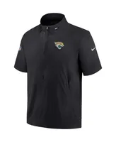 Men's Nike Black Jacksonville Jaguars Sideline Coach Short Sleeve Hoodie Quarter-Zip Jacket