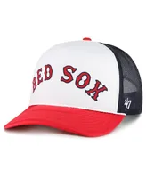 Men's '47 Brand White Boston Red Sox Foam Front Script Trucker Snapback Hat