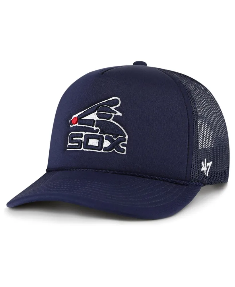 Men's '47 Brand Navy Chicago White Sox Foam Logo Trucker Snapback Hat