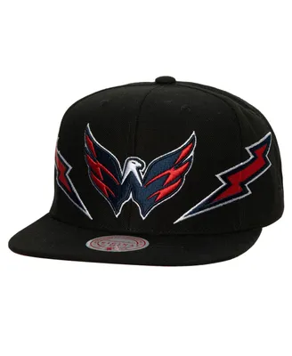 Men's Mitchell & Ness Black Washington Capitals Double Trouble Lightning Snapback Hat