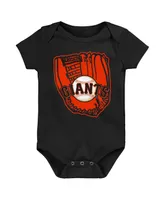 Infant Boys and Girls Orange, Black, White San Francisco Giants Minor League Player Three-Pack Bodysuit Set