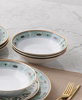 Noritake Serene Garden 4 Piece Soup Bowls Set, 7", 20 oz, Service for 4