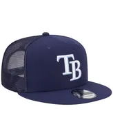 Men's New Era Navy Tampa Bay Rays Team Color Trucker 9FIFTY Snapback Hat