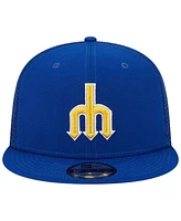 Men's New Era Royal Seattle Mariners Cooperstown Collection Team Color Trucker 9FIFTY Snapback Hat