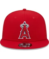 Men's New Era Red Los Angeles Angels Team Color Trucker 9FIFTY Snapback Hat