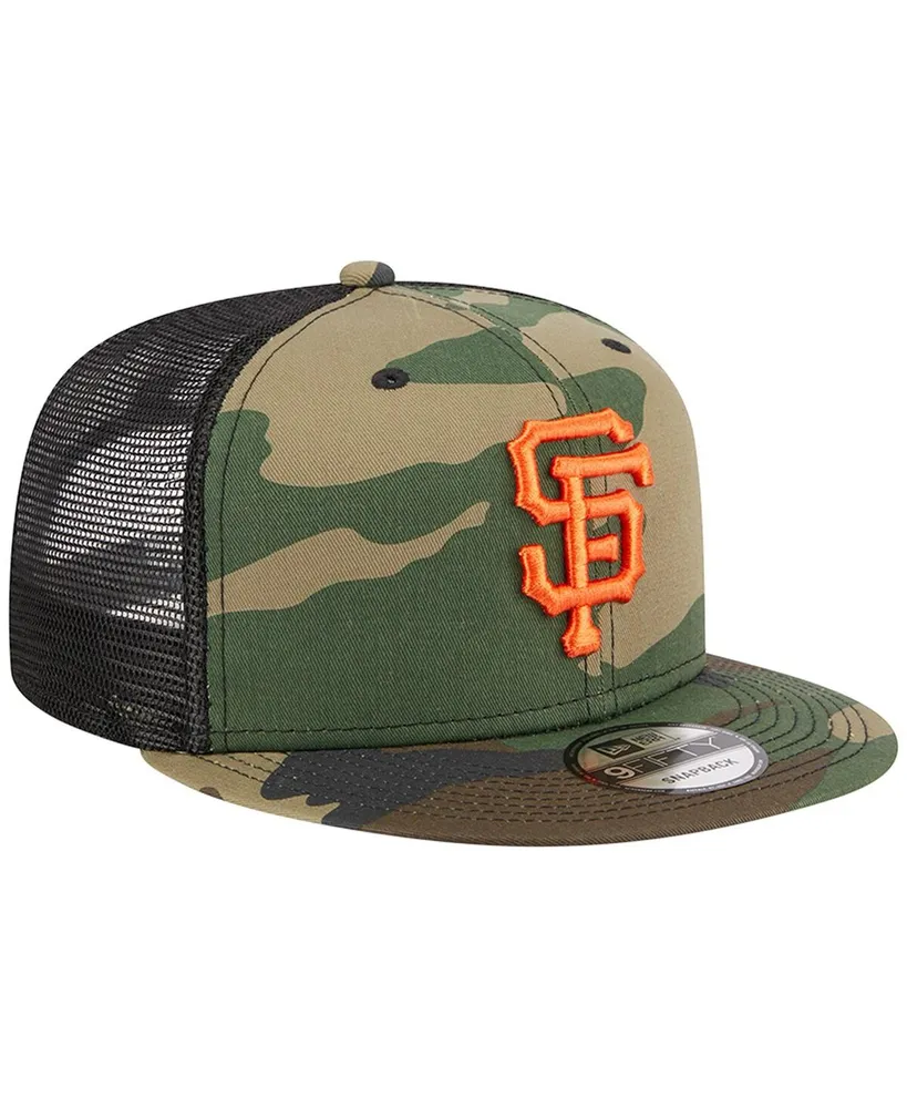 Men's New Era Camo San Francisco Giants Woodland Camo Trucker 9FIFTY Snapback Hat