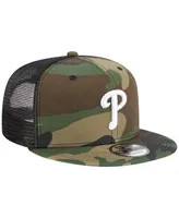 Men's New Era Camo Philadelphia Phillies Woodland Camo Trucker 9FIFTY Snapback Hat