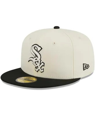 Men's New Era Stone, Black Chicago White Sox Chrome 59FIFTY Fitted Hat