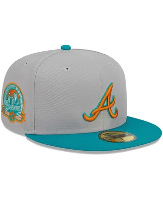 Men's New Era Gray, Teal Atlanta Braves 59FIFTY Fitted Hat