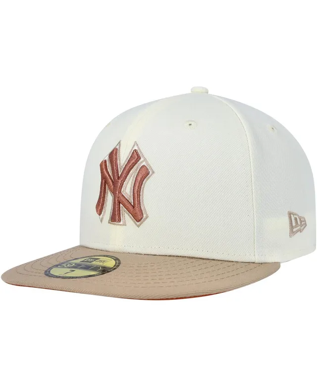 Men's New Era Cream Oakland Athletics Chrome Evergreen 59FIFTY Fitted Hat