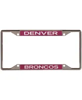 Denver Broncos Pink Glitter License Plate Frame with White Lettering