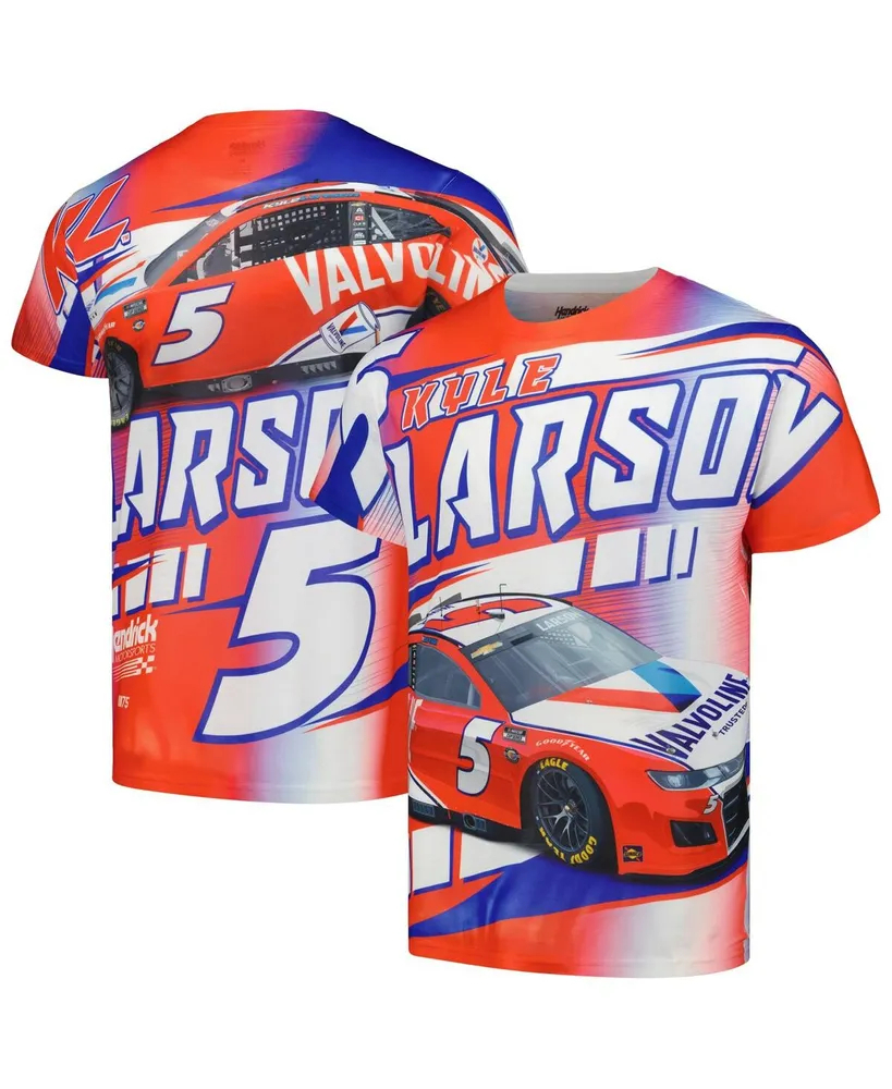 Hendrick Motorsports Team Collection Men's Hendrick Motorsports Team  Collection White Kyle Larson Valvoline Accelerator Total Print T-shirt