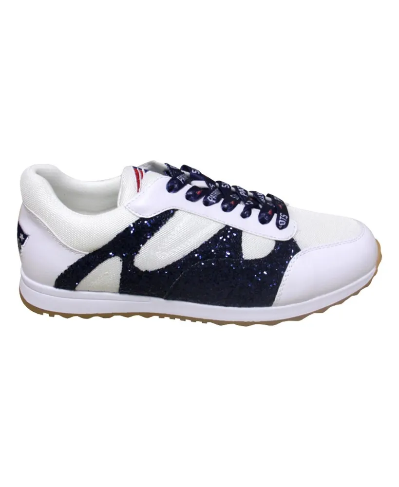 Women's Cuce White New England Patriots Glitter Sneakers