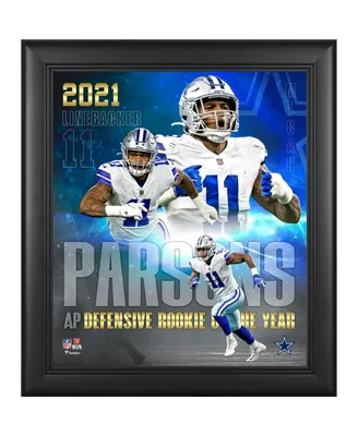 Fanatics Authentic Micah Parsons Dallas Cowboys 2021 Nfl Defensive Rookie of the Year 15'' x 17'' Framed Collage Photo