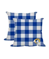 Los Angeles Rams 2-Pack Buffalo Check Plaid Outdoor Pillow Set