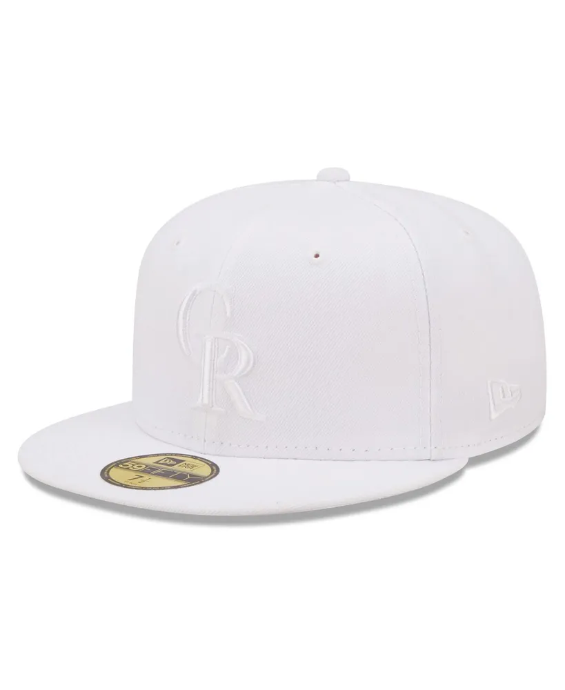 Men's New Era Colorado Rockies White on White 59FIFTY Fitted Hat