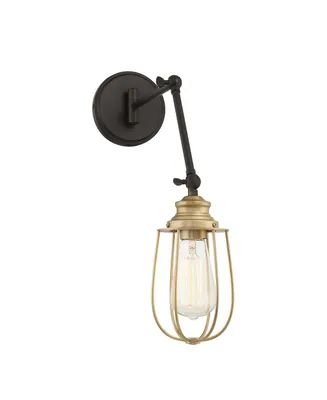 Trade Winds Lighting 1-Light Wall Sconce In English Rubbed Bronze With Brass Accents