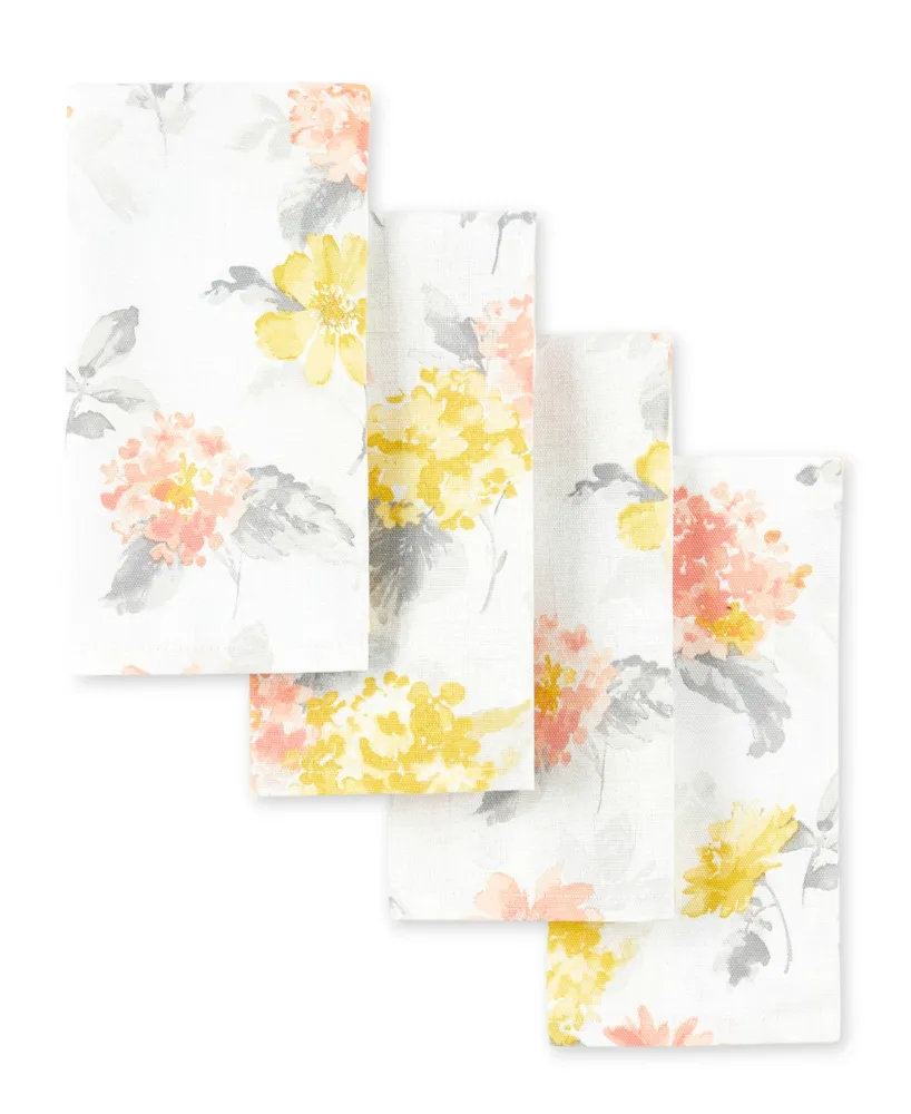 Martha Stewart Amber Floral Napkin Set of 4, 19" x 19"