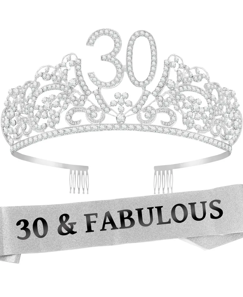 30th Birthday Sash and Tiara Set for Women