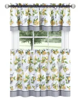 Kate Aurora Country Lemons Complete Cafe Style Kitchen Curtain Tier & Valance Set