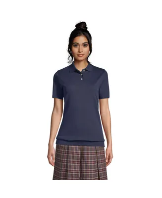Lands' End Women's School Uniform Short Sleeve Banded Bottom Polo Shirt
