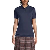 Lands' End Women's School Uniform Short Sleeve Banded Bottom Polo Shirt