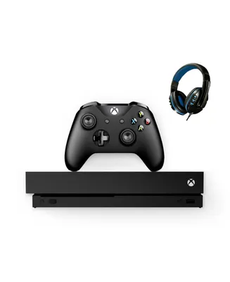 Microsoft Xbox One X 1TB Gaming Console Black with Bolt Axtion Bundle Like New
