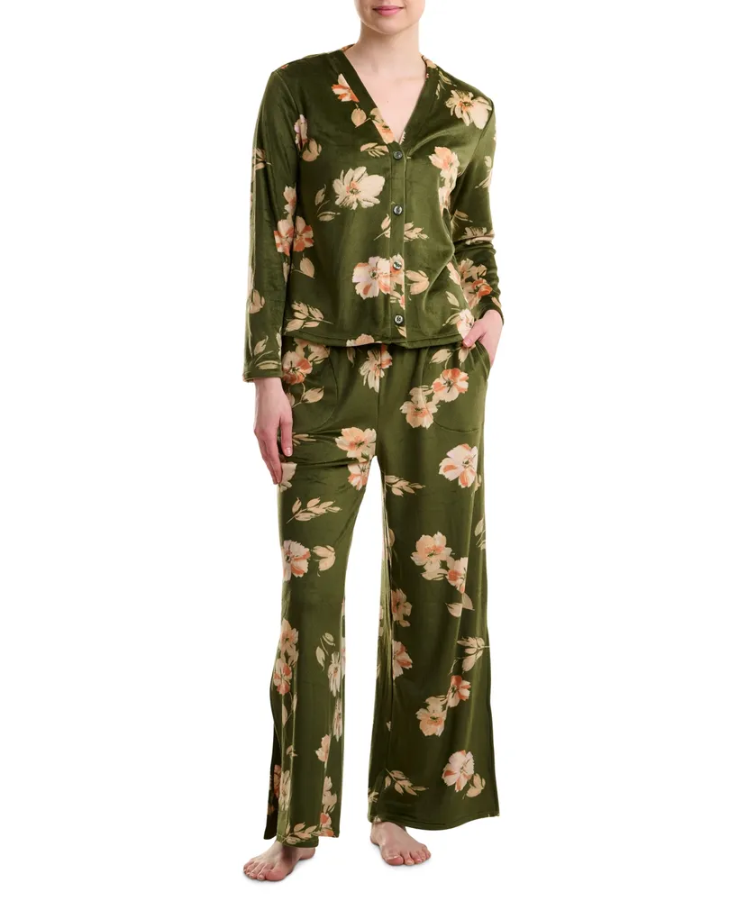 Free People Pillow Talk Floral Printed Button-Front Satin Pajama