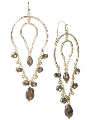 Style & Co Silver-Tone Beaded Chandelier Earrings, Created for Macy's
