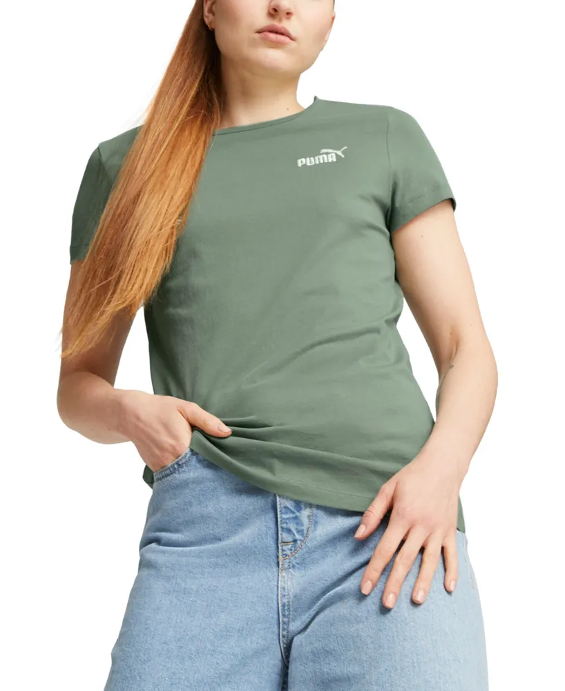 Puma Women's Cotton Crewneck Embroidered-Logo T-Shirt | Foxvalley Mall