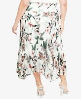 City Chic Plus Natalie Print Midi Skirt