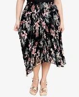 City Chic Women's Natalie Print Midi Skirt