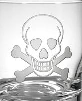 Rolf Glass Skull and Crossbones Double Old Fashioned Glass 13oz