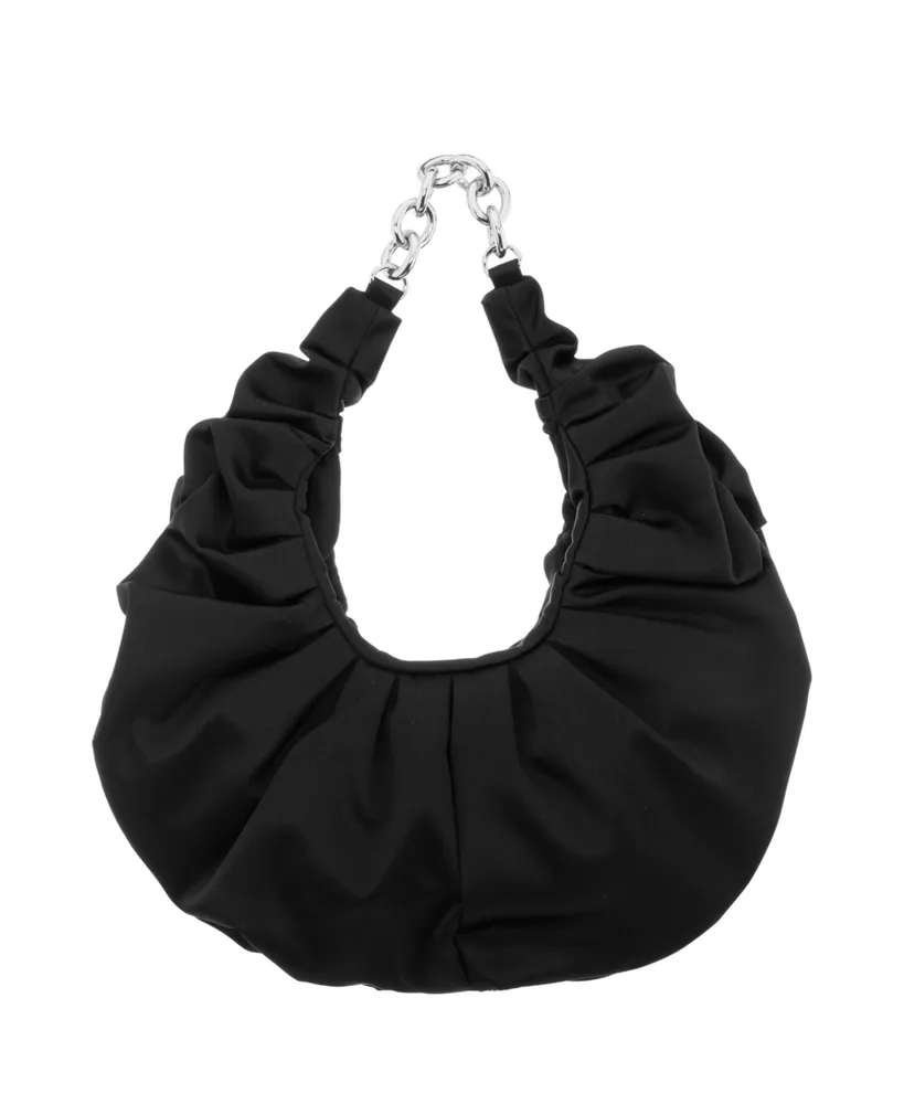 Nina Ruched Satin Hobo