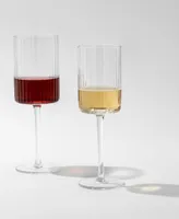 JoyJolt Elle Ribbed Red Wine Glass 2 Piece Set